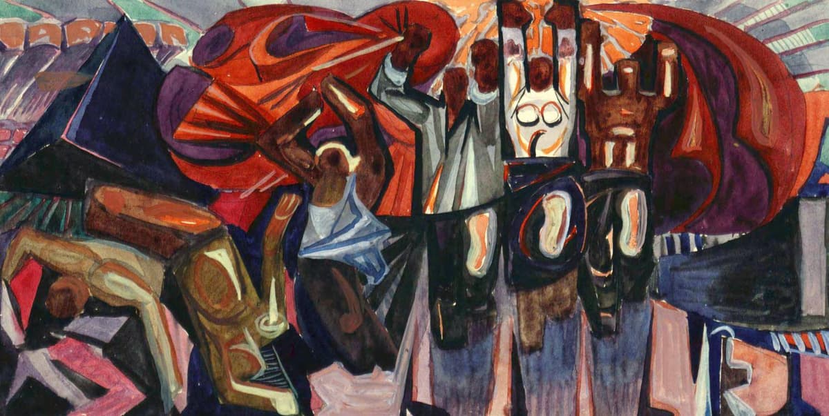 Горська А. Ескіз мозаїчного панно «Прапор Перемоги» для музею «Молода Гвардія» в Краснодоні Луганської області